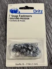 Dritz 7/16" Size 16 Snap Fasteners Vintage 1994 New Pack 7-piece