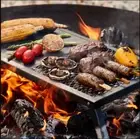 BBQ Camp Fire Griller Food Grill Kebabs Fish Veggies Foldable lightweight
