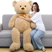 Tezituor Giant Teddy Bear Cute Soft Plush Stuffed Animal for Girlfriend Kids, 5 Feet (59 Inches) Brown