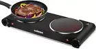 Electric Stove, 1800W Infrared Hot Plate, 7 Inch Ceramic Glass Portable Double B