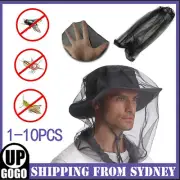 1-10PX Mosquito Fly Head Insect Net Mesh Hat Bee Bug Mozzie Protector Outdoor AU