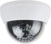 Aexit (Electronic security) Dummy Dome Realistic Looking Security Camera Red LED Light Sensor AA (54ry744qf497) Battery Powered