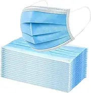 Gleeporte Premium Single Use Disposable Face Mask Effective Filtration, Soft on Skin Bulk Pack 3Ply Masks Facial Cover with Elastic Earloops For Home, Office, School and Outdoors, Blue, 100 Count (Pack of 1)