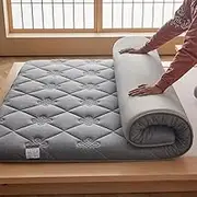 Futon Mattress - Japanese Futon, Portable Guest Bed, Foldable Futon Mattress, Thick Woven Cotton Latex Mattress, Full Size Guest Bed Futon