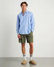 [Jag] Jag Men's Cooper Oxford Stripe Shirt In Blue/white Size Xs XS Blue