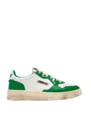 [Autry] Autry-Autry In Pelle Bianca E Verde Con Effetto Consumato-Uomo 40 IT