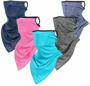 Triangle Face Mask Loops Ear Ice Silk Bandana UV Protection Neck Gaiter Scarf