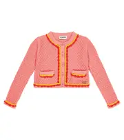 [Moschino Kids] Moschino Kids Crochet-trimmed cardigan Y 14 pink