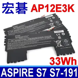 ACER 宏碁 AP12E3K 電池 Aspire S7 S7-191 Ultre Book (8.9折)