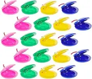 Generic 20 pcs Kids Castanets Hand Clapper Percussion Musical Instrument Party Favors Castanets for Children Bulk Teaching Pp