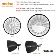Godox Deep Parabolic Softbox For Bowens Mount Flash With 16 Rods + Carrying Bag
