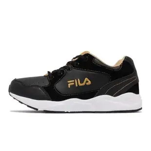 Fila 慢跑鞋 J814V 路跑 休閒鞋 童鞋 女鞋 斐樂 基本款 緩震 輕量 中大童 黑 金 3J814V009 [ACS 跨運動]