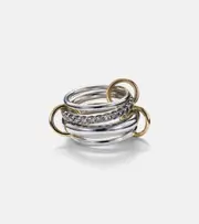 [Spinelli Kilcollin] Spinelli Kilcollin Janssen SG Gris sterling silver ring with diamonds and yellow and rose gold connectors Q 1/2 gold