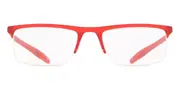 Square Semi Rimless Plastic Men's Glasses Red, Size +1.00 - Lenses Included - Private Health Rebate - Blue Light Block Available - SmartBuy Readers