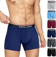 [IGOLUMON] Mens Underwear Boxer Briefs 6 Pack Soft Cooling Bamboo Underwear Mens tag-Less Underwear with U-Shaped Fly Pouch