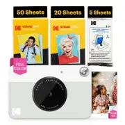 Kodak Printomatic 5MP Instant Print Camera (Grey) Photo Paper 75 Sheets Bundle