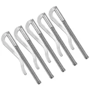 5pcs Spring Clip Bar 80mm Metal Slim Holder Clamp - Leather Wallet Card, Silver