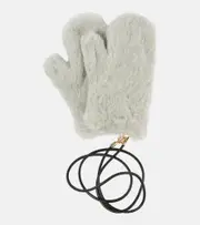 [Max Mara] Max Mara Ombrato teddy mittens S/M grey