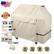 Premium Light Tan BBQ Cover for Outdoor Grills Up to 60" - Fade Resistant