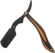 Healeved Stainless Steel Barber Razor Men's Shaver Beard Shaving Razor S23-1 Black Handle Manual