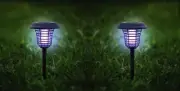 2-Pack Solar LED Garden Light with Built-In Bug Zapper