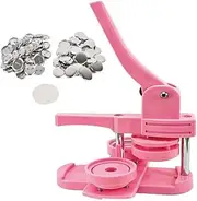 [generic] Badge Maker Machine 32MM(1.3 INCH) DIY Round Pin Badge Making Kit Badge Punch Press Machine with 100Pcs Button Parts and Circle Cutter Pink