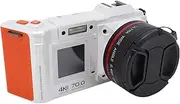 DSLR Camera, 70MP 4K 50X Zoom Auto Focus Wide Angle F1.8 Digital Camera with Double Screen Flash for Travel, Equipped with WiFi, 50X Digital Zoom (White)