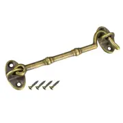 1Pcs 6x105mm Cabin Hooks and Eye Brass Lock Latch w Mounting Screw Bronze Tone