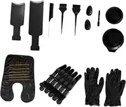 Vaguelly 15pcs Hair Dye Kit with Clips Comb Bowl Earmuffs and Shawl Essential Hair Tinting Tools for Convenient and Healthy Home Hairdressing
