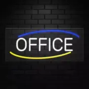 Office Sign for Business Displays | LED Flex Neon | 32"W x 13"H x 1"D