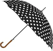 [Agaric] Classic Wooden Hook Handle J Stick Umbrella Auto Open Windproof Umbrella for Women