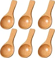 Zenxylo 6 PCS Mini Wooden Spoons 2.9"L x 1.3"W, Perfect for Jars, Durable & Sturdy Tiny Spoons Salt Spoons Spice Spoons