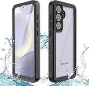 LEMAXELERS Designed Case for Galaxy S24 FE, Waterproof Case Built-in Screen Protector [IP68 Underwater][Full Body Shockproof] Anti-Scratched Rugged Case for Samsung Galaxy S24 FE. Black