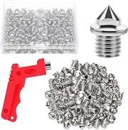 [JULMELON] 120PCS 3/8 inch Hard Stainless Steel Track and Cross Country Spikes Golf Shoe Spikes with Spike Wrench, Replacement Track Spikes for Sprint Sports Short Running Track Shoes