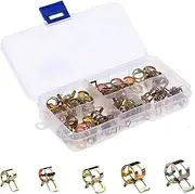 Hose clamp 75PCS Spring Fuel Oil Water Hose Clip Pipe Tube Reusable for Band Clamp Metal Fastener Assortment Kit