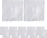 [rockible] 12Pcs White Handkerchief Wedding Hankies Ladies Hanky for Celebration Suit