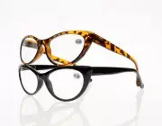 Slim Tortoise Black Cat Eye Spring Hinges Reading Glasses +1.00 ~ +4.00 Readers