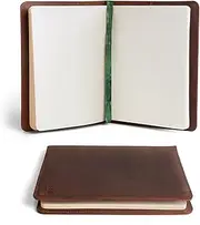 Hide & Drink Rustic Leather Refillable Journal Cover for Moleskine Cahier XL Handmade by :: Bourbon Brown