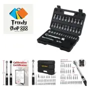 1/4 inch 37Pcs Drive Click Torque Wrench Set（4-20 Lb.ft/5.4-27.2 Nm）,Dual-Dir...