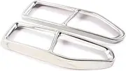 ALAGPNPMZH Car 2pcs Stainless Exhaust Pipe End Tip Cover Trim Accessories Silver Compatible With BMW 7 Series G11 G12 2019 2020 Chrome style