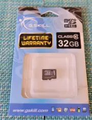 G. SKILL Micro SDHC Memory Card, 32GB, New