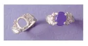 (10x8 or 12x10mm) Oval Cabochon Silver Accented Pre-Notched Ring Setting Size 7