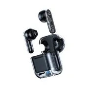 TWS Wireless Earphones 5.3 Bluetooth Headset with Mic HD Sound Auriculares Transparent Cute Half in Ear Headphones -Black