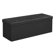 SONGMICS 109cm Folding Storage Ottoman Bench Black LSF701V1