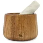 Gabel & Teller Acacia Wood and Marble Mortar and Pestle 11x7.5cm