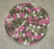New Uniq Handmade 10" Round Crochet Doily Candle Mat Centerpiece Pink Camo