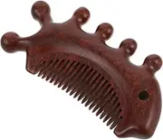 PACKOVE Wooden Scalp Massager Comb Portable Sandalwood Hair Massage Tool for Scalp Relaxation and Eye Fatigue Relief Multiuse Compact Comb for Home and Travel Light Brown
