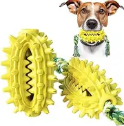 Dog Toothbrush chew Toys, Durable Dog Toys bite-Resistant Cactus teether Ball, Medium-Sized Dog All-Round Cleaning Dog Teeth Care Brushing Ball Toys Dog Toys with Rope Cactus Molar Rod Toothbrush