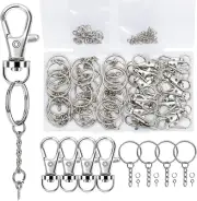 120PCS Swivel Snap Hook with Key Chain Rings Set30Pcs Swivel Lobster Clasp,30Pcs