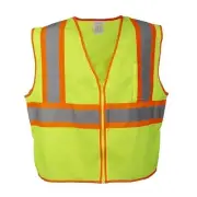 Cordova VZ251P5XL Type R, Class II, Lime Mesh Vest, Zipper Closure, Two-Tone...